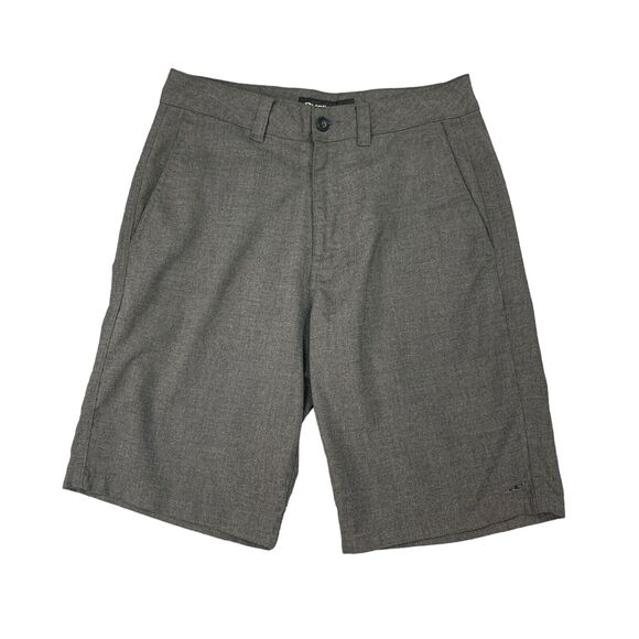 O'Neill Short Mens 30 Gotham Gray Rserve Hybrid Chino Plaid Flat Front Mid Rise - Picture 1 of 13